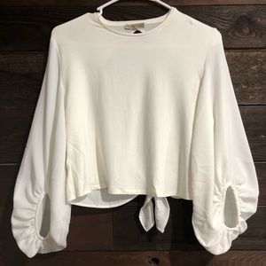 Zara Boho white crop top